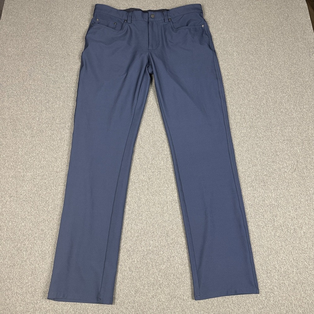 Greg Norman ML75 Microlux 5-Pocket Golf Pants Mens 32x32 Blue Tech Stretch Flat
